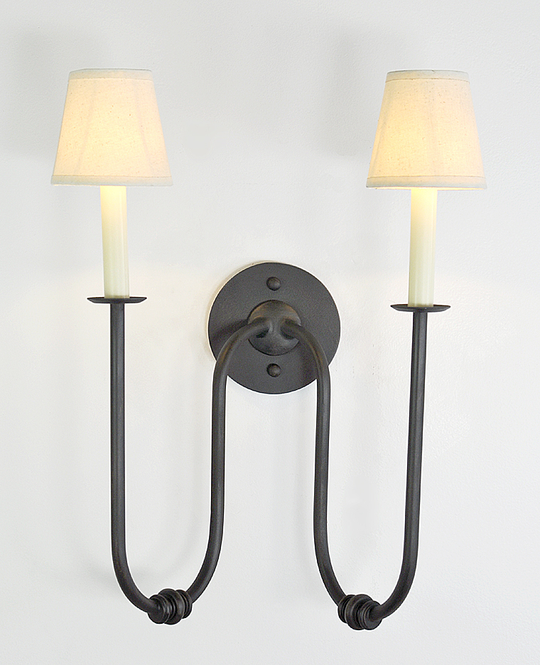two light iron sconce