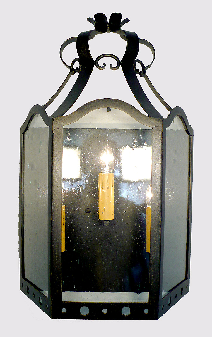 iron and glass sconce