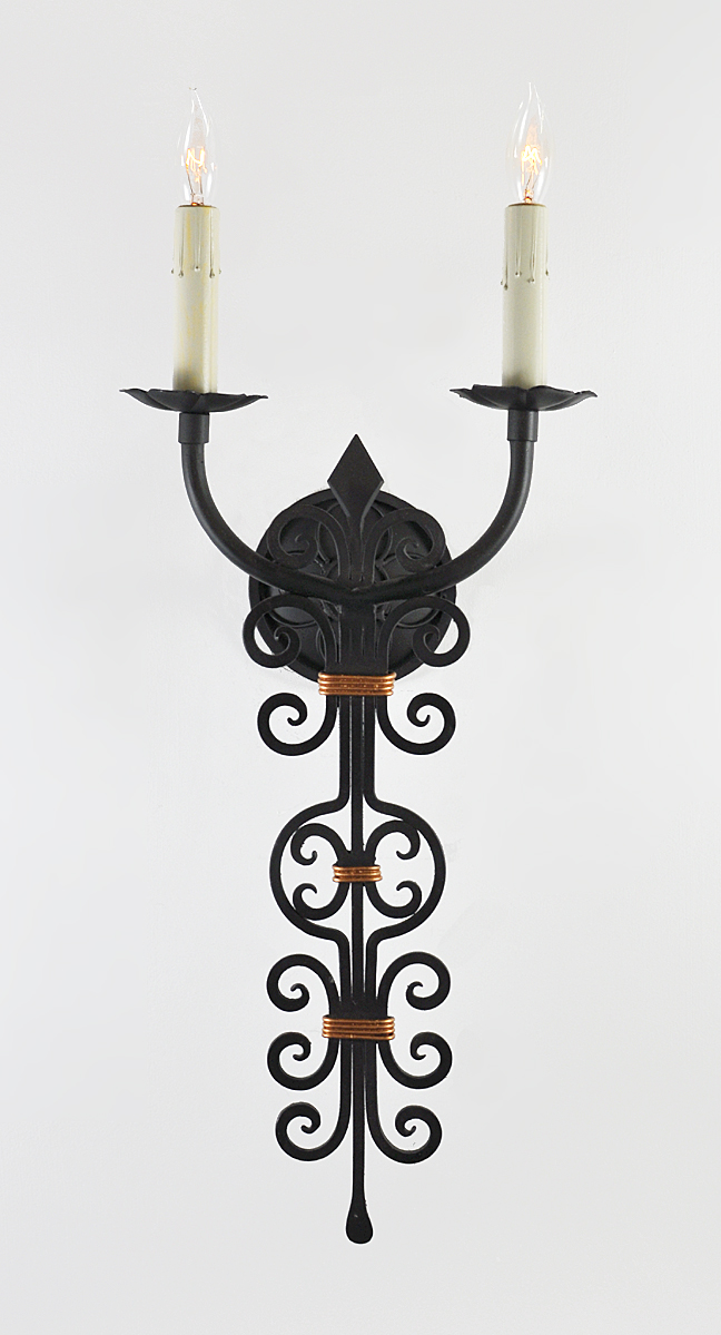 forged iron sconce