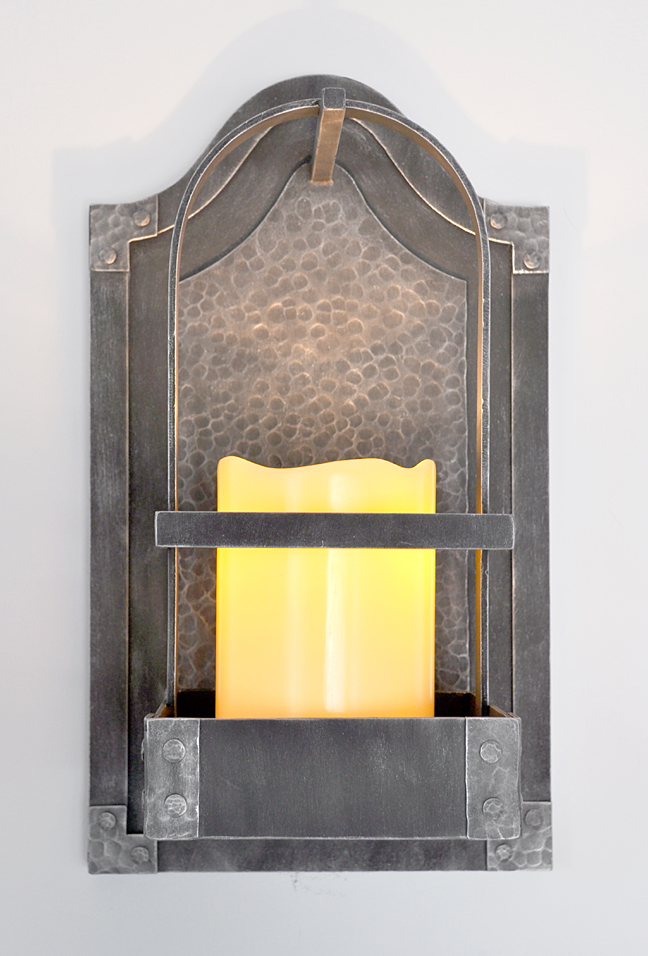 hammered-sconce-IN050 hammered iron sconce
