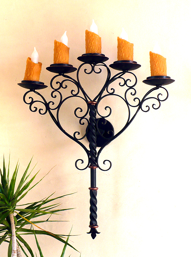 tuscan iron sconce