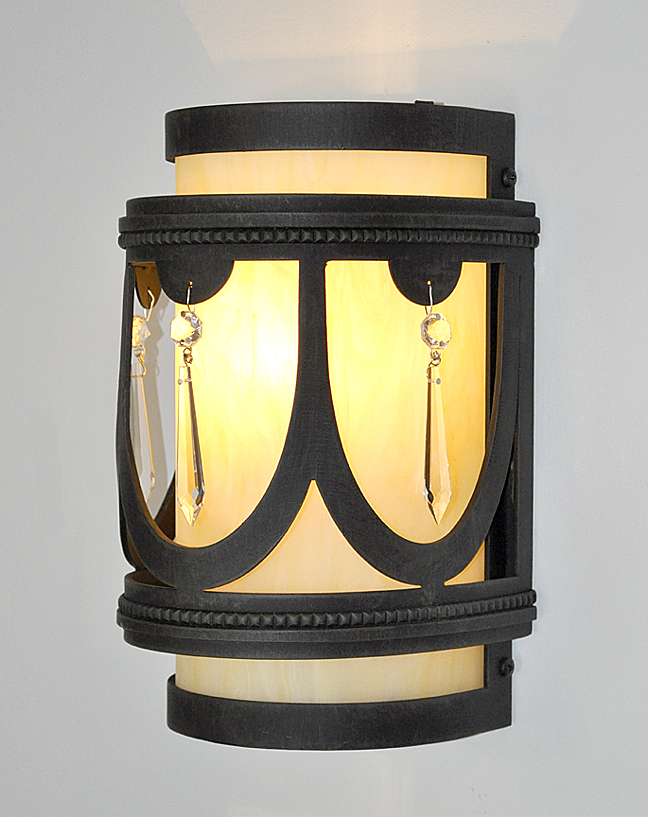 Iron and Crystal Sconce IN064 | Unique Iron Lighting