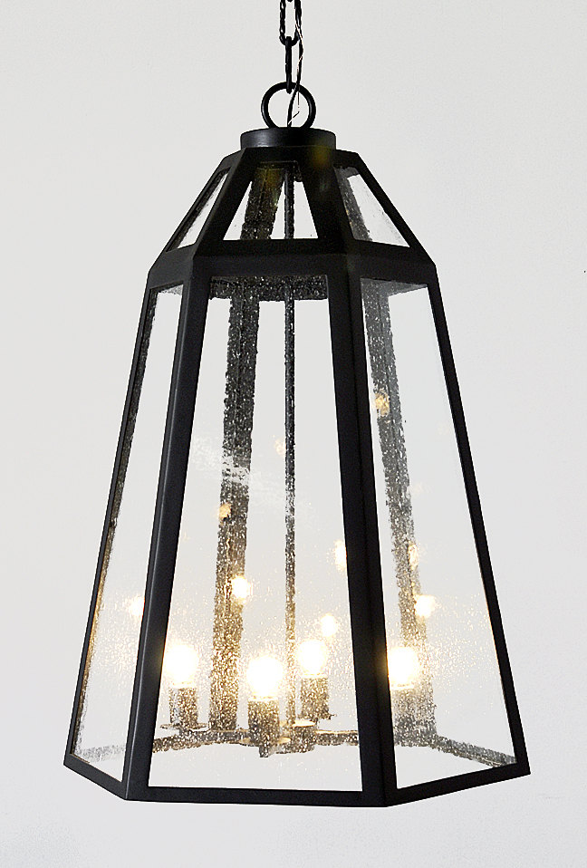 iron and glass chandelier