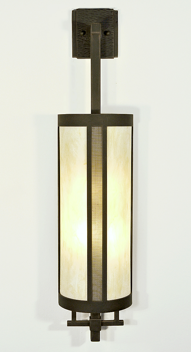 iron and mesh sconce