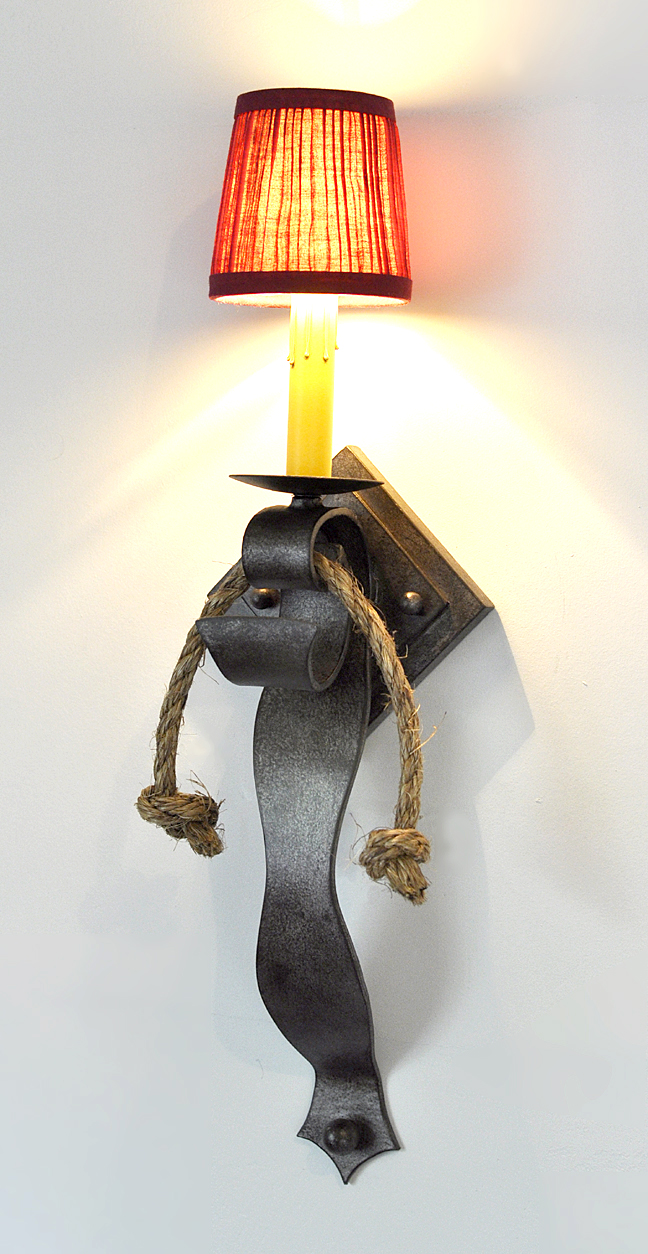 iron and rope sconce