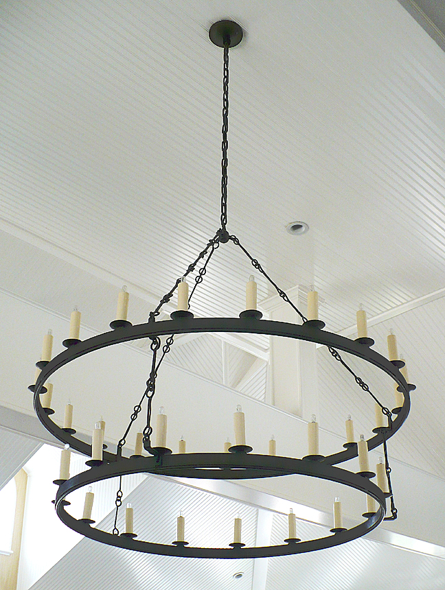 iron ring chandelier