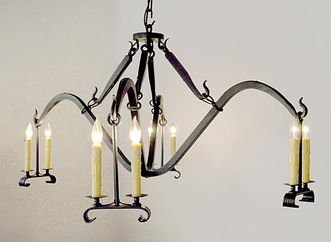 "wrought iron chandeliers"