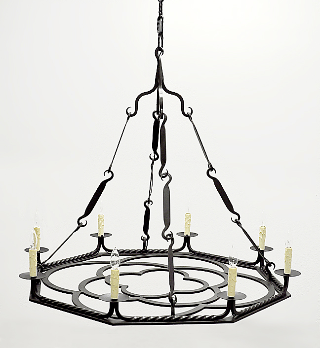 black iron chandelier
