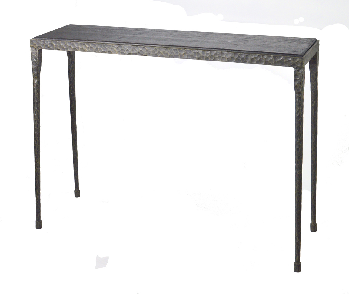 hammered console table
