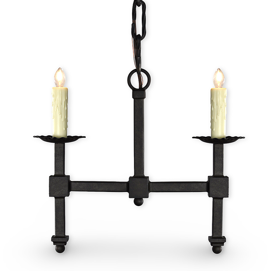 Two Light Iron Pendant - CUSTOM LIGHTING FIXTURES