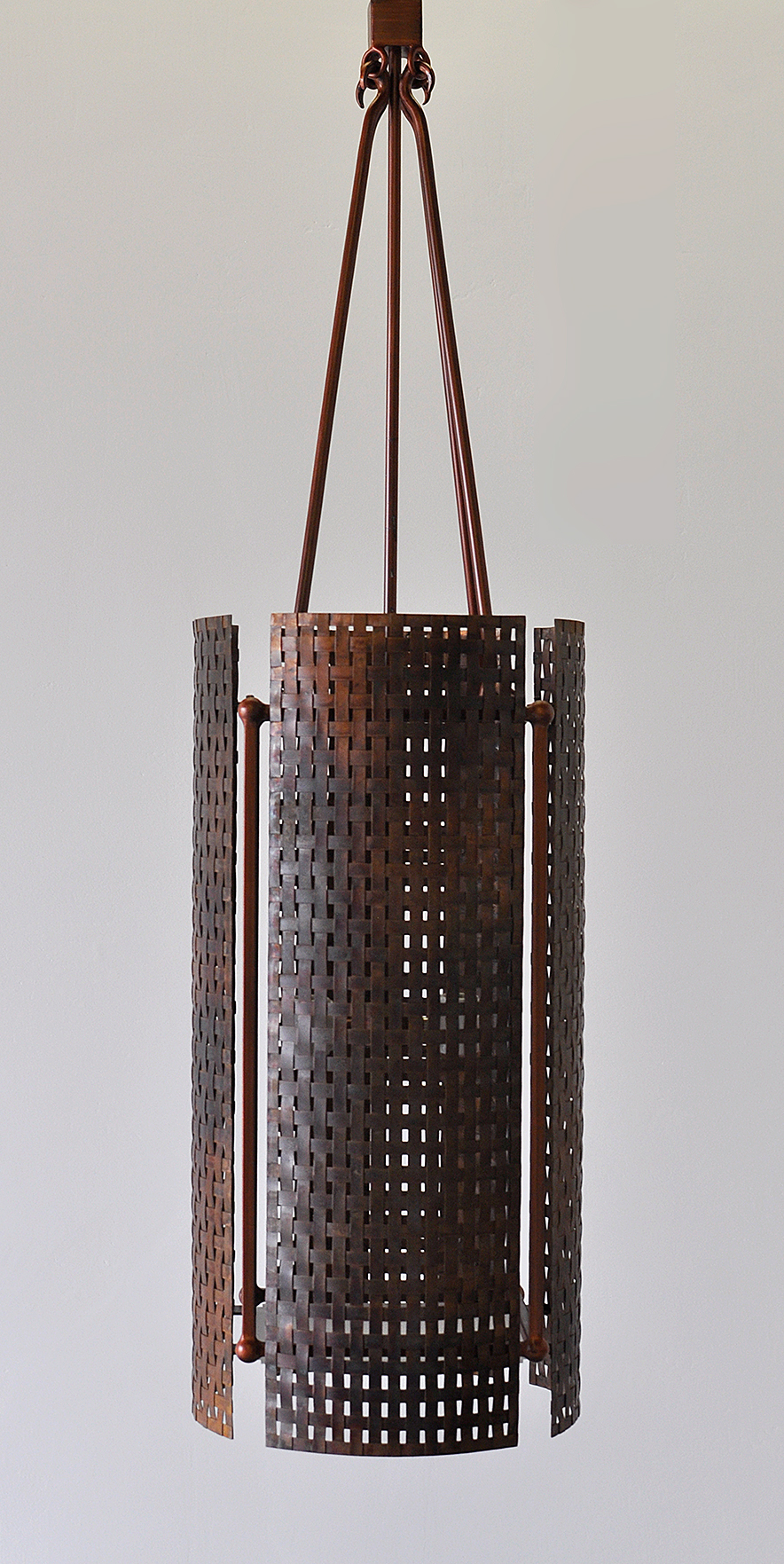 copper weave pendant | handmade lighting